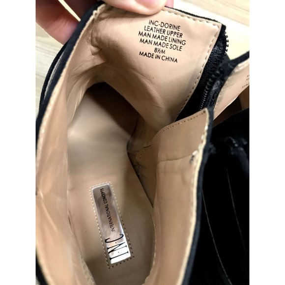 SOLD NWOB INC International Concepts Dorine Black Suede Ankle Booties Size 8.5 - Picture 9 of 11